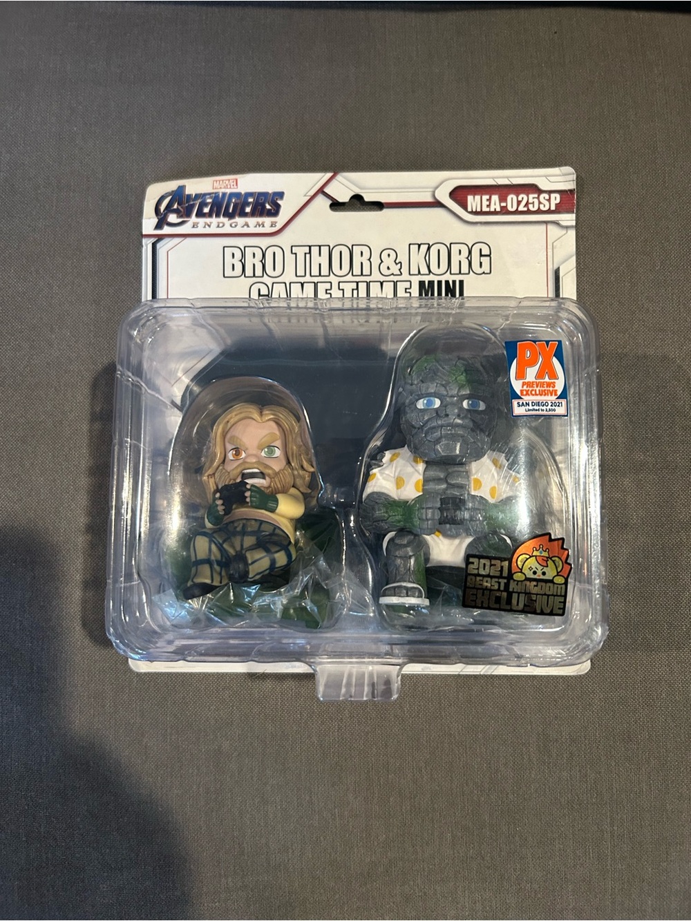Marvel Bro Thor & Korg Game Time Mini Figure Set - Gray, Green, Blonde